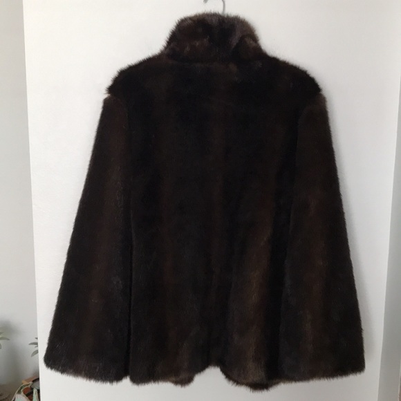 🐆NEW BETSY JOHNSON HEAVY FAUX FUR COAT SZ XL (50Wx26L) NWOT DK BROWN/LEOPARD - Picture 11 of 11